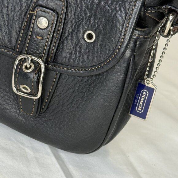 Vintage Coach Leather Field Bag, 9609, Blue Interior, Crossbody Strap, EUC - Picture 5 of 15